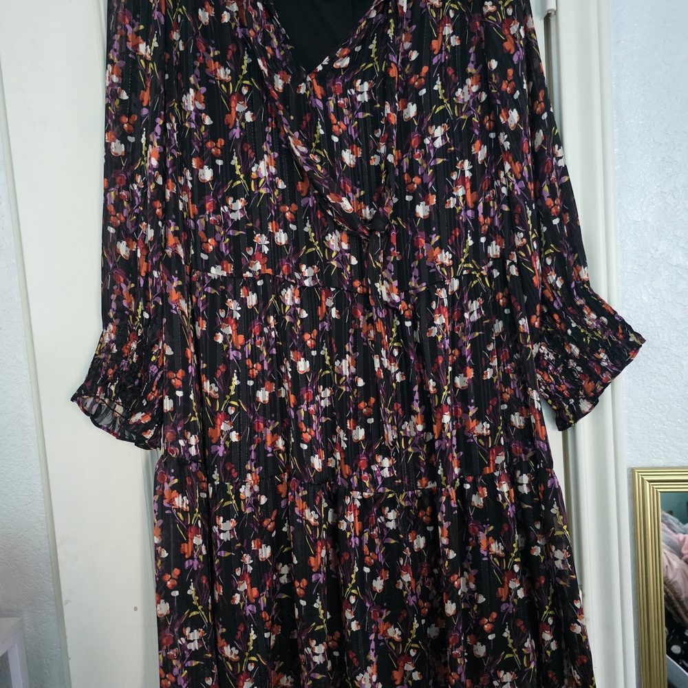 Floral Black Dress